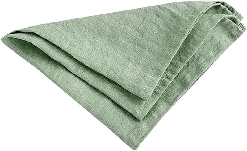 Moss Green Linen Handmade Napkins for Dining Table Decoration Dinner and Wedding - Image 3